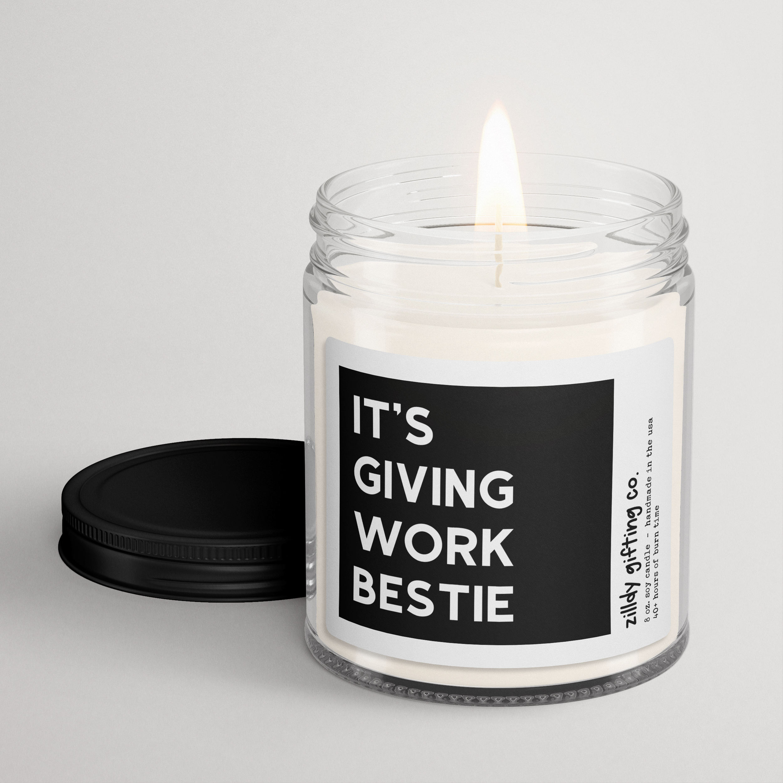 It's Giving Work Bestie Personalized Soy Candle Gift - Image 3
