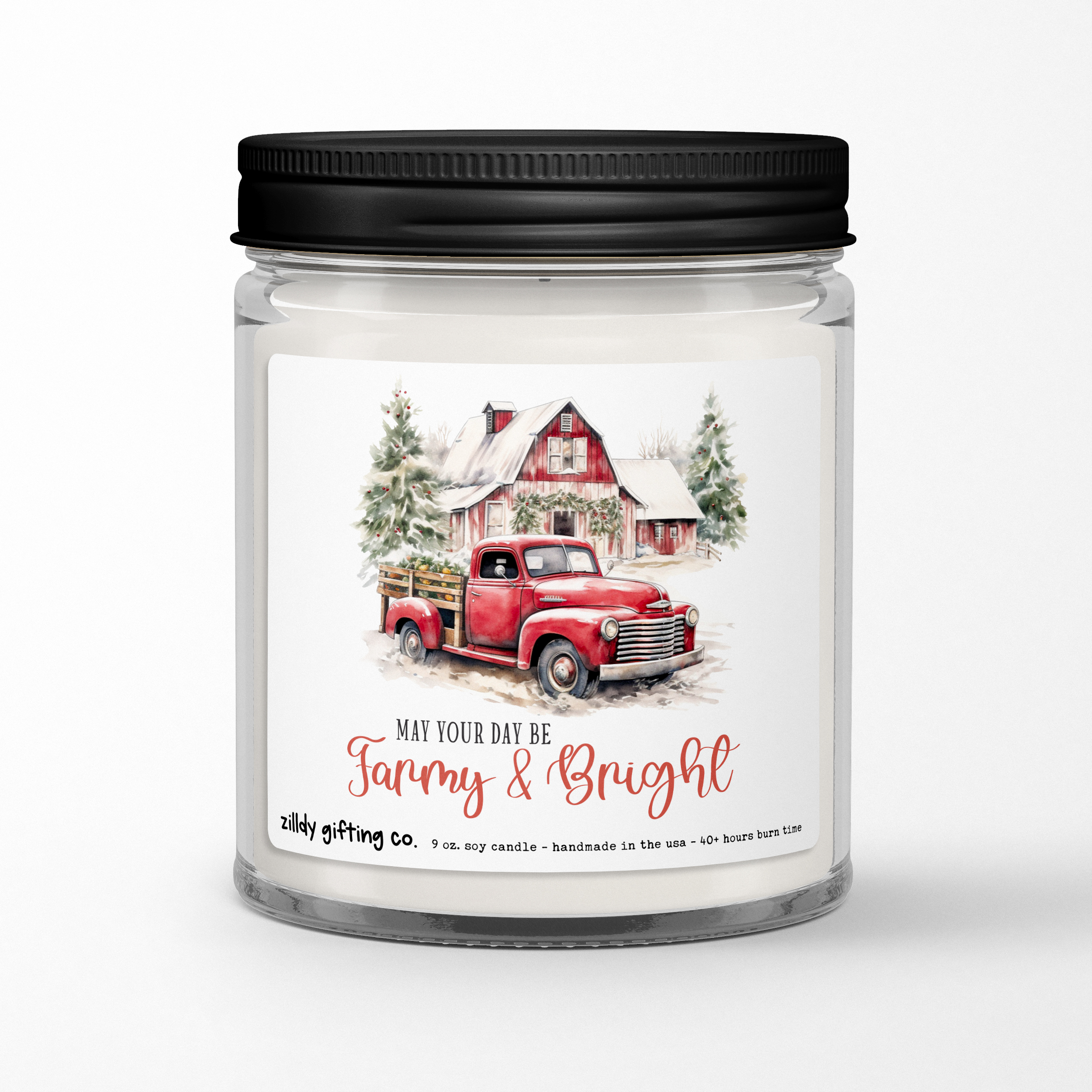 May Your Day Be Farmy & Bright Personalized Soy Candle Gift • Christmas Holidays