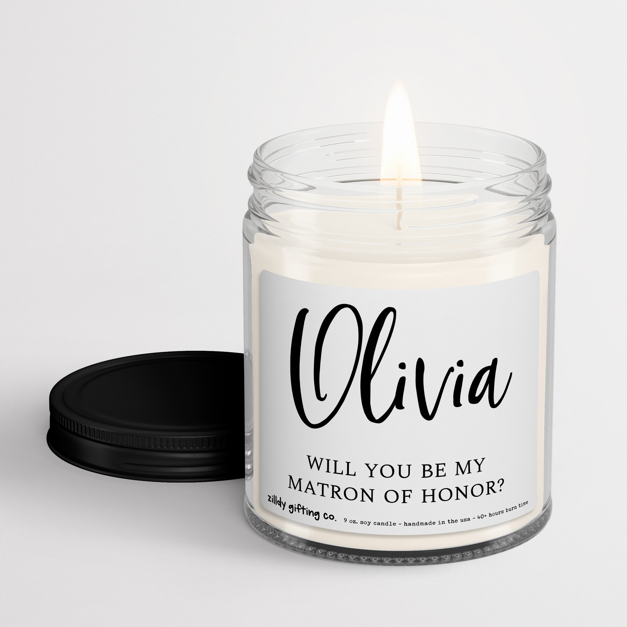 Will You Be My Matron of Honor? • Personalized Soy Candle Gift - Image 3