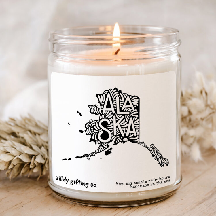 Alaska State Personalized Soy Candle Gift