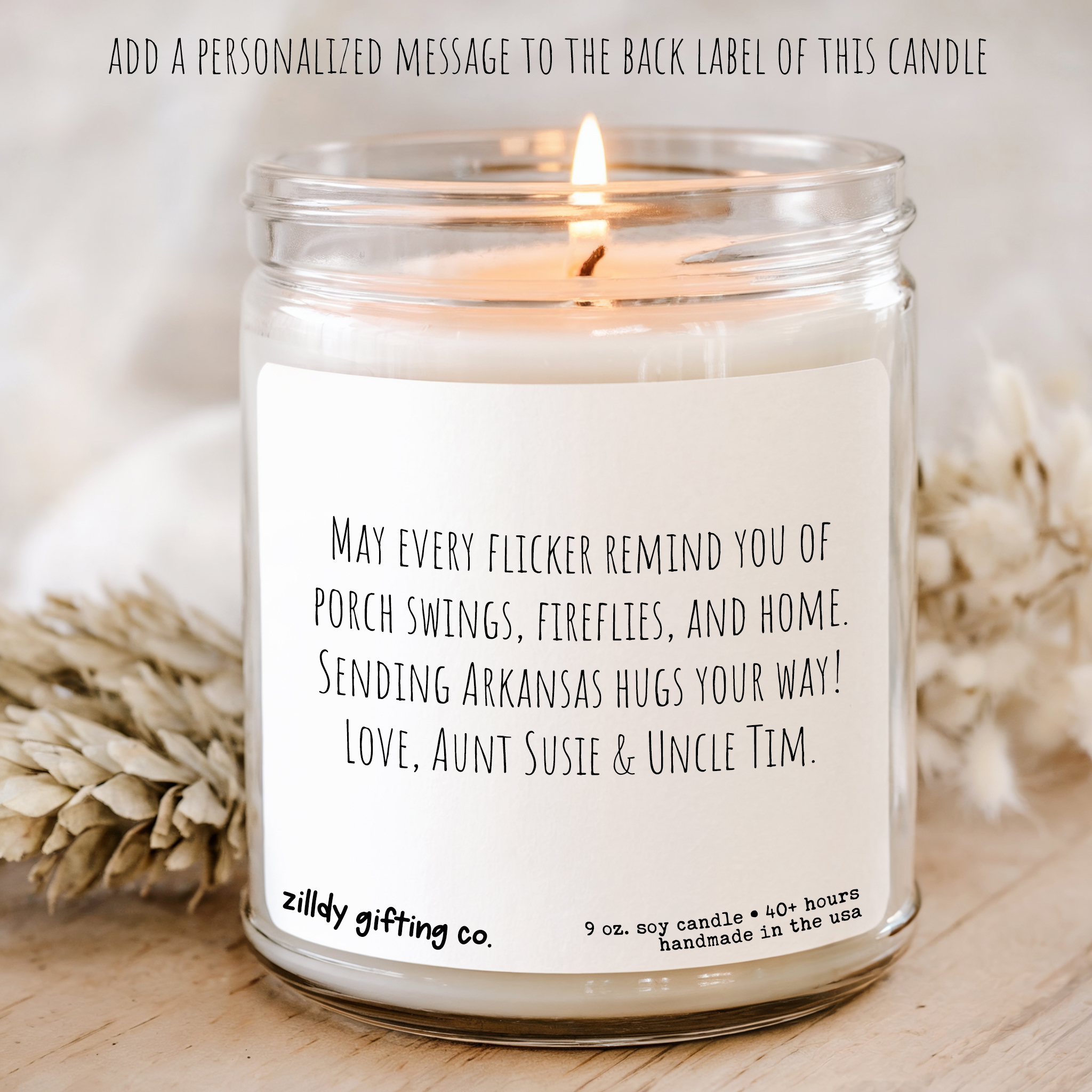 Arkansas State Personalized Soy Candle Gift - Image 2
