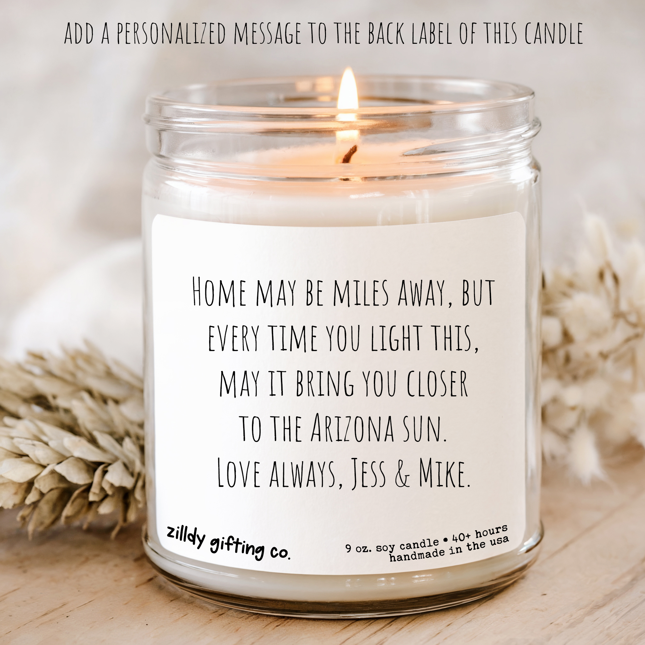 Arizona State Personalized Soy Candle Gift - Image 2