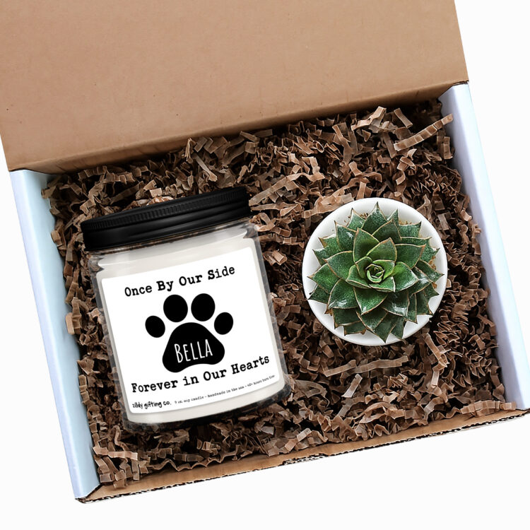 Personalized Once By Our Side, Forever In Our Hearts Soy Candle and Succulent Gift