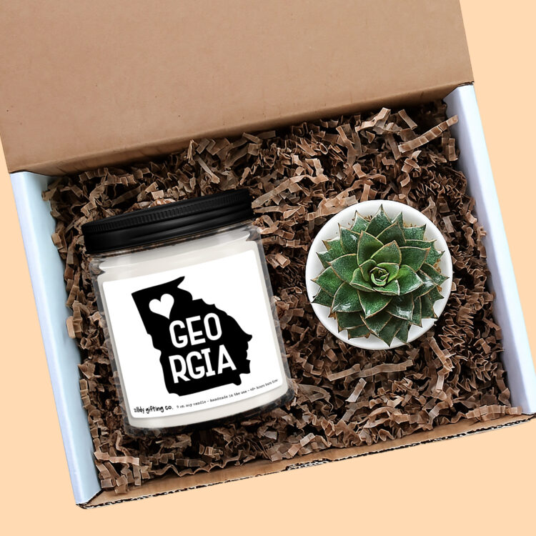 Georgia Personalized Soy Candle and Succulent Gift