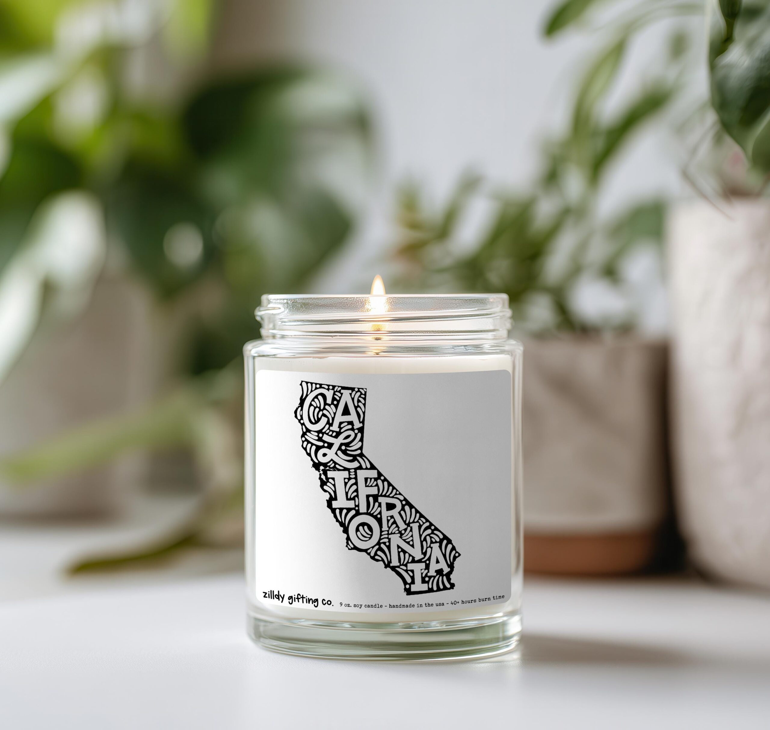 California Personalized Soy Candle and Succulent Gift - Image 2