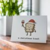 Funny Christmas Card – “A Christmas Toast” Pun with Wine Greeting
