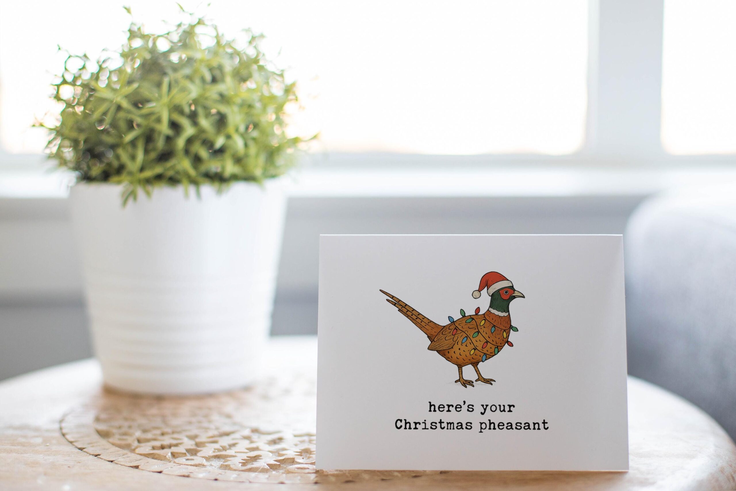 Funny Card – “Here’s Your Christmas Pheasant” Punny Bird Greeting - Image 6