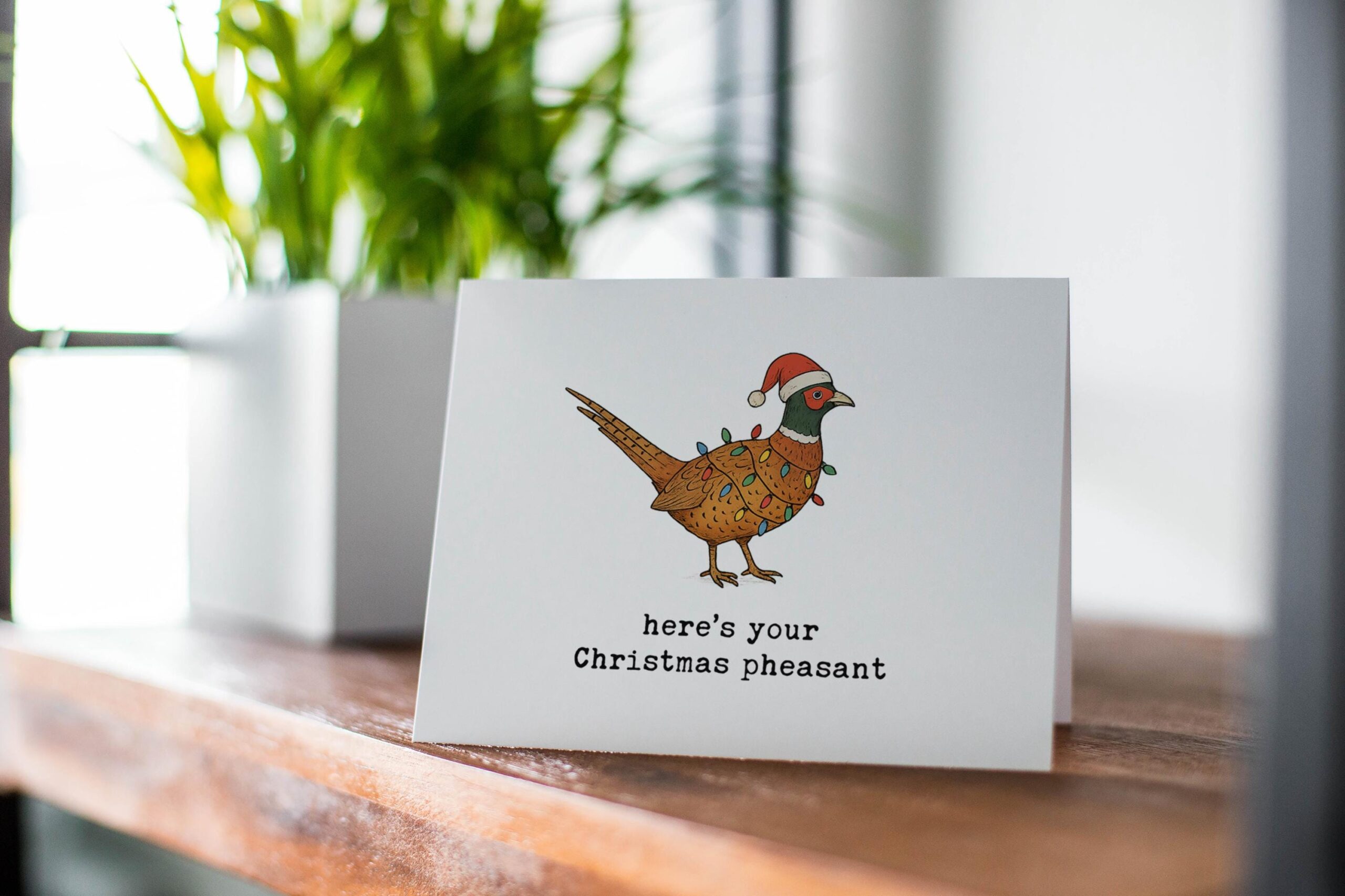 Funny Card – “Here’s Your Christmas Pheasant” Punny Bird Greeting - Image 5