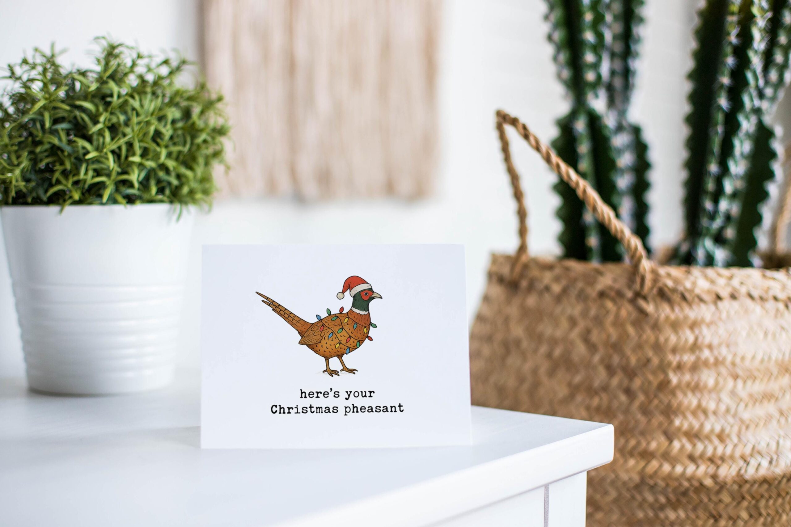 Funny Card – “Here’s Your Christmas Pheasant” Punny Bird Greeting - Image 2