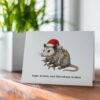 Hugs Hisses And Christmas Wishes Card – Funny Opossum Holiday Greeting