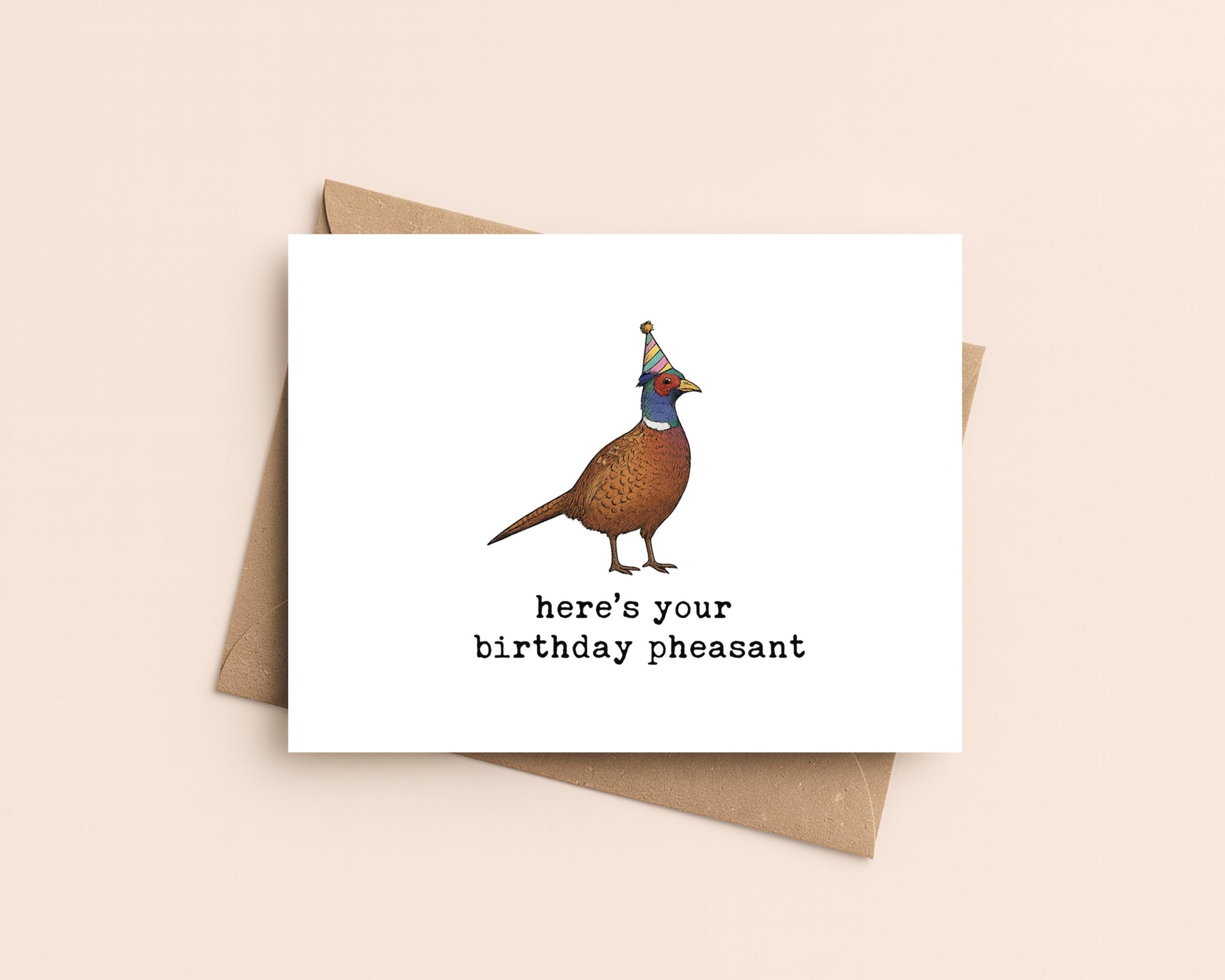 Funny Card – “Here’s Your Birthday Pheasant” - Pun Gift for Sportsman - Image 6
